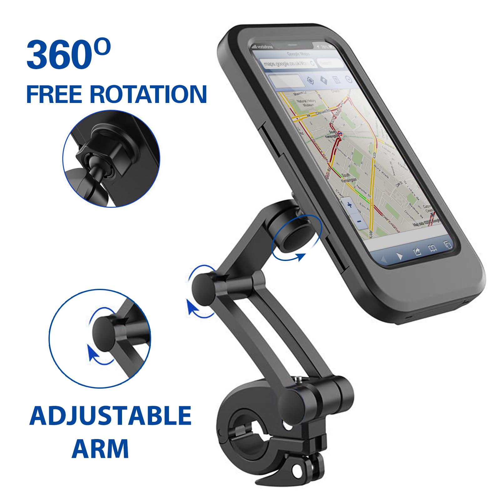Giá đỡ điện thoại gắn xe đạp không thấm nước Mount 360 ° có thể điều chỉnh được lên tới 6,5 inch