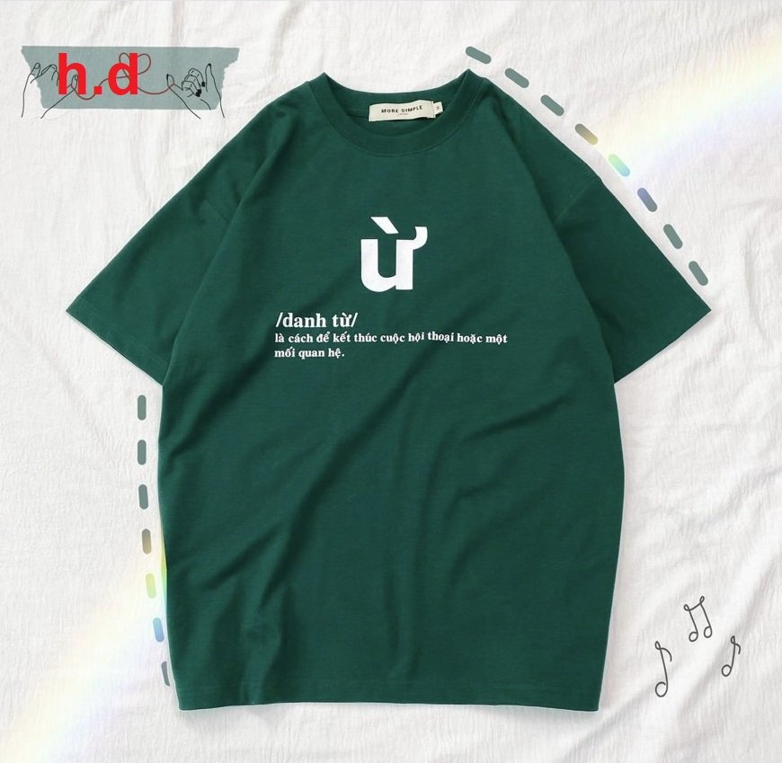 Áo thun nam nữ , áo cặp nam nữ , áo đô unisex in chữ Ừ cá tính năng động