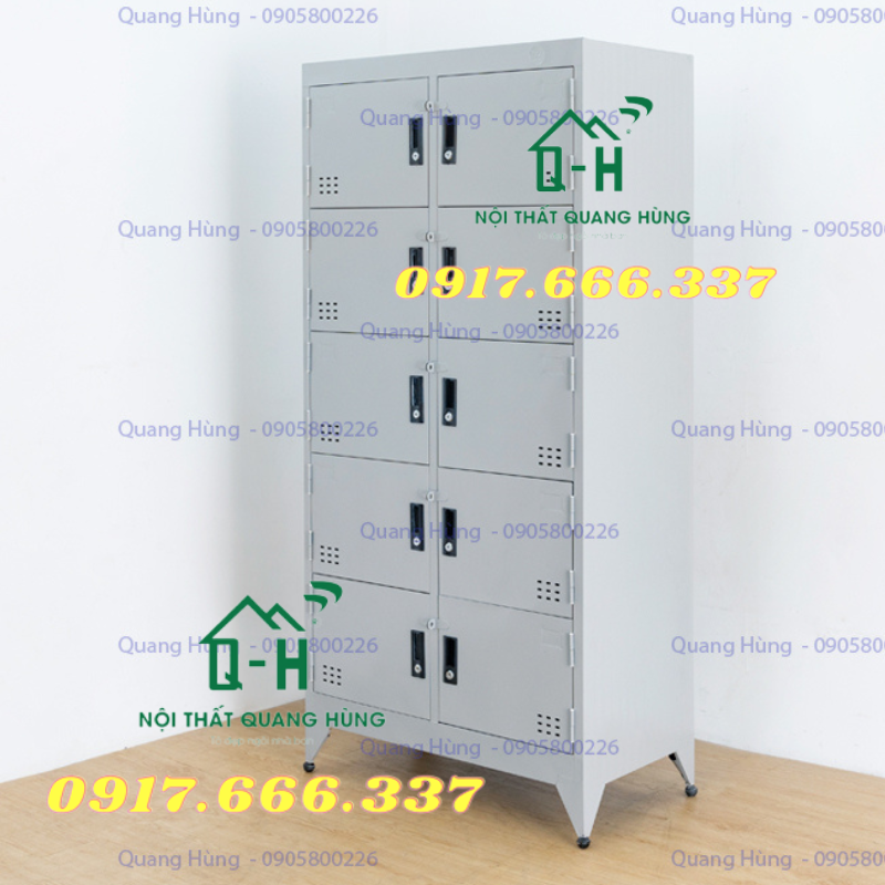 Tủ hồ sơ - tủ locker 10 cánh sơn tĩnh điện cao cấp dành cho văn phòng