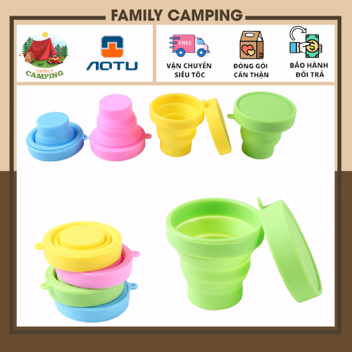 Cốc gấp silicone AoTu - AT8854 tiện dụng cắm trại, dã ngoại, du lịch, trong nhà, văn phòng