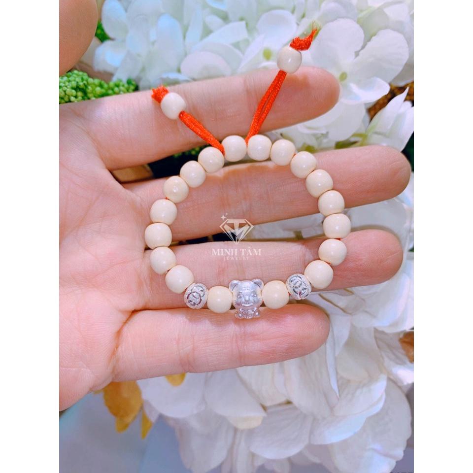 Vòng dâu tằm con giáp Hổ bạc ta cho bé,Vòng tay dâu tằm tuổi Dần bạc ta cho bé-Minh Tâm Jewelry