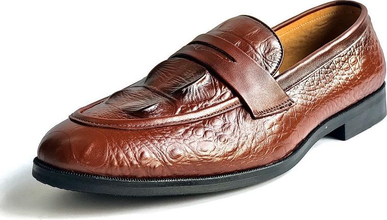 Giày nam ba bò cao cấp thiết kế dập vân cá sấu - MN01