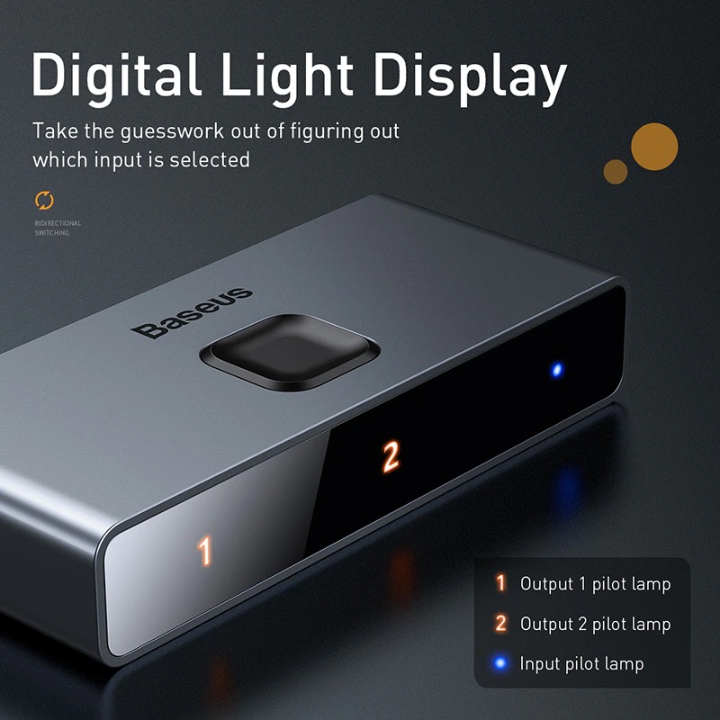 Thiết bị chia cổng HDMI 2 chiều Baseus Matrix HDMI Splitter - Hàng Chính Hãng