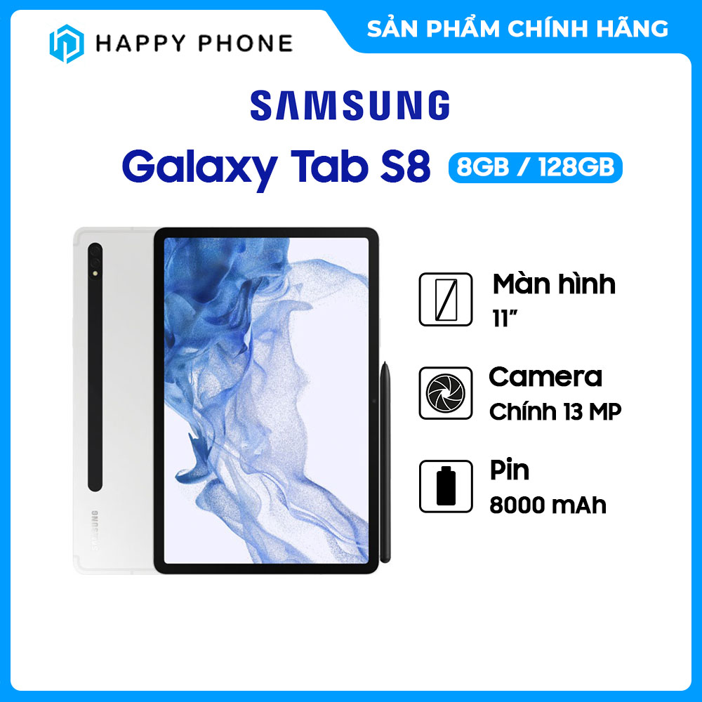 Máy tính bảng Samsung Galaxy Tab S8 (8GB/128GB) - ĐÃ KÍCH HOẠT BẢO HÀNH ĐIỆN TỬ - Hàng Chính Hãng