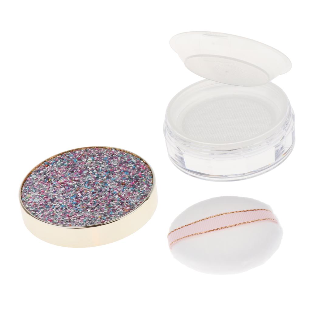 10G Makeup Loose Powder Case Blush Container W/ Mirror&Powder Puff