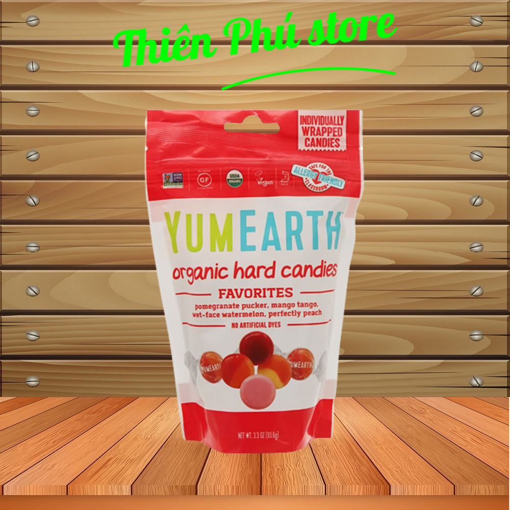 Kẹo viên hữu cơ 4 hương vị trái cây Yumearth