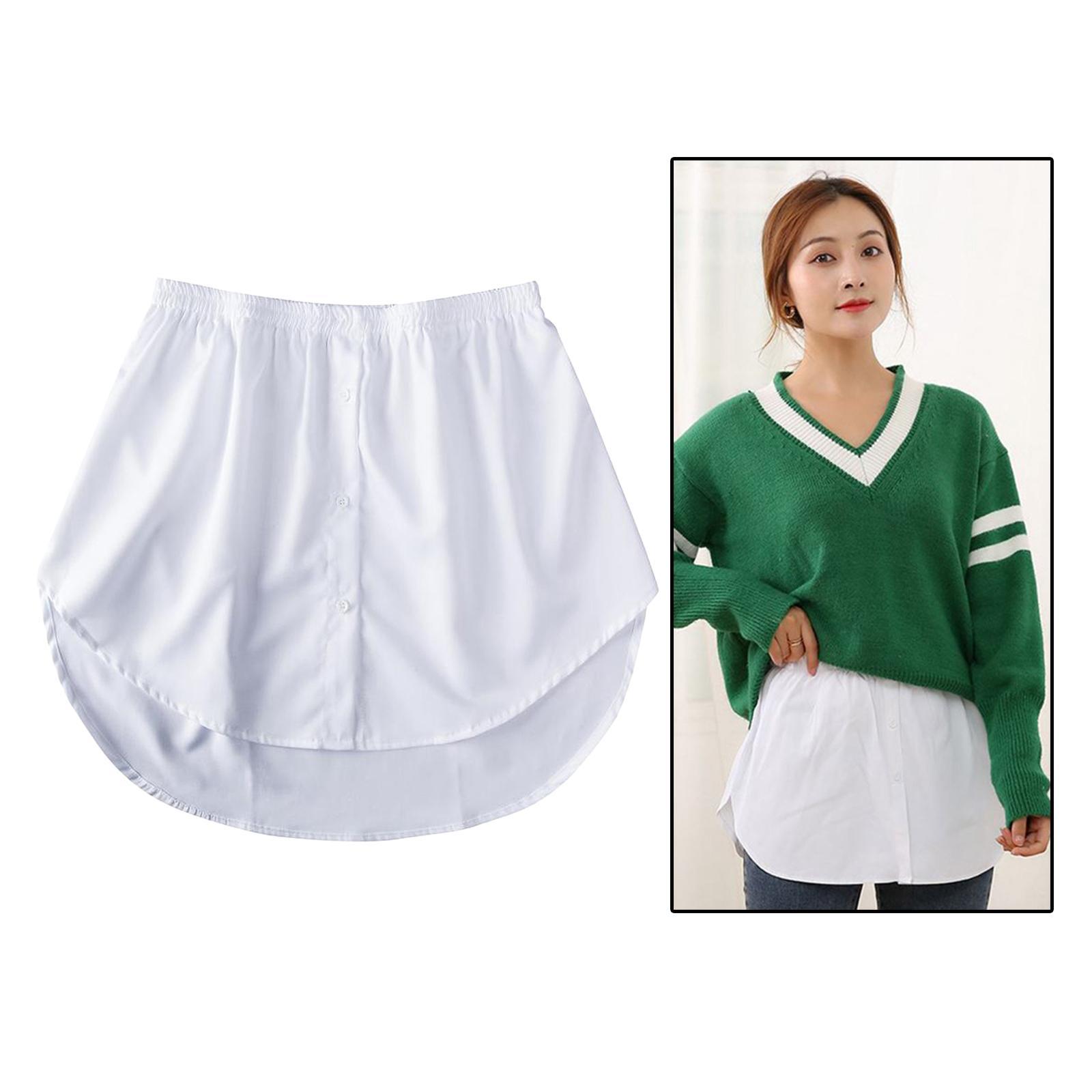 Detachable Fake False Shirt Hem Down Waist Skirt Sweater Vest Sweatshirt