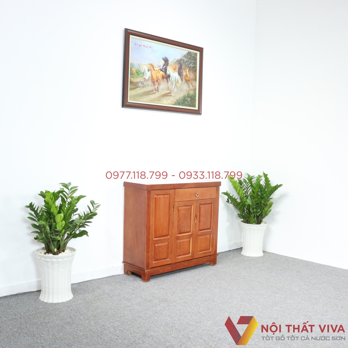 Tủ Giày Dép Gỗ Hương Đá 3 Cánh Đẹp Giá Rẻ