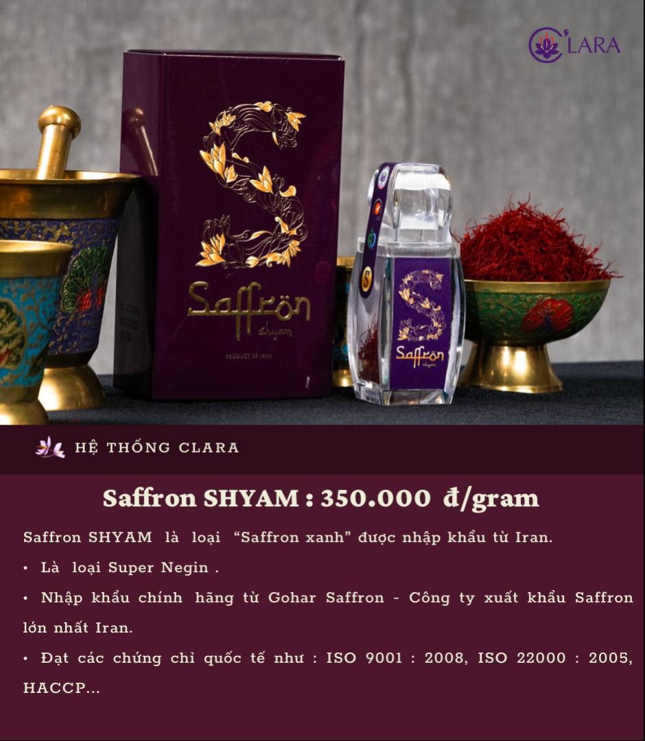 Set Quà Nhụy hoa nghệ tây Saffron Shyam kèm Trà hoa và Mật ong Saffron Đông trùng hạ thảo