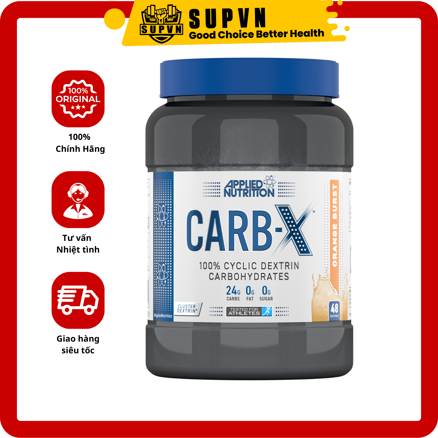 Carb X (1.2Kg 48 Serving) - Carbohydrates Hòa Tan Nhanh - Cung Cấp Và Phục Hồi Năng Lượng Nhanh Chóng Tinh Bột Nhanh Từ Anh Quốc