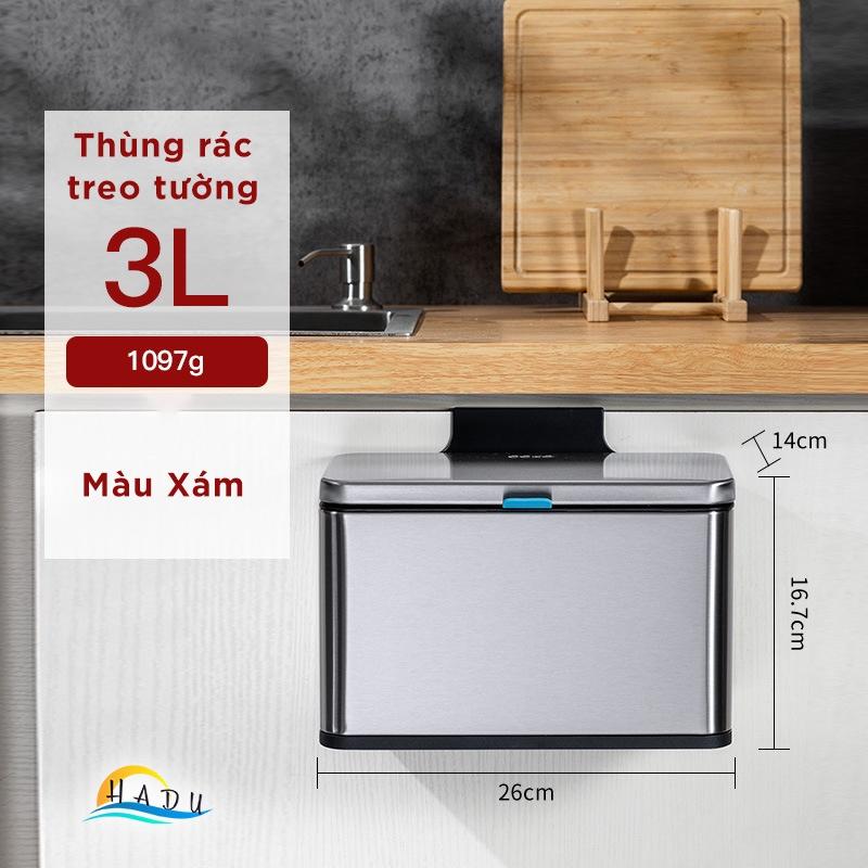 Thùng Rác Treo Tủ Bếp Mini Để Bàn Có Nắp Đậy Thông Minh Inox Cao Cấp Khử Mùi Than Hoạt Tính CCKO