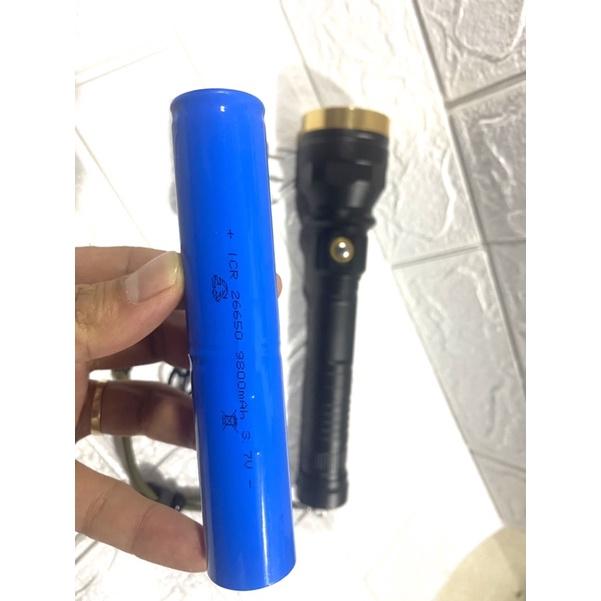 Đèn pin siêu sáng Chip Led T6 sáng cực mạnh,pin 9800mAh,toàn bộ vỏ hợp kim,chiếu xa 500m