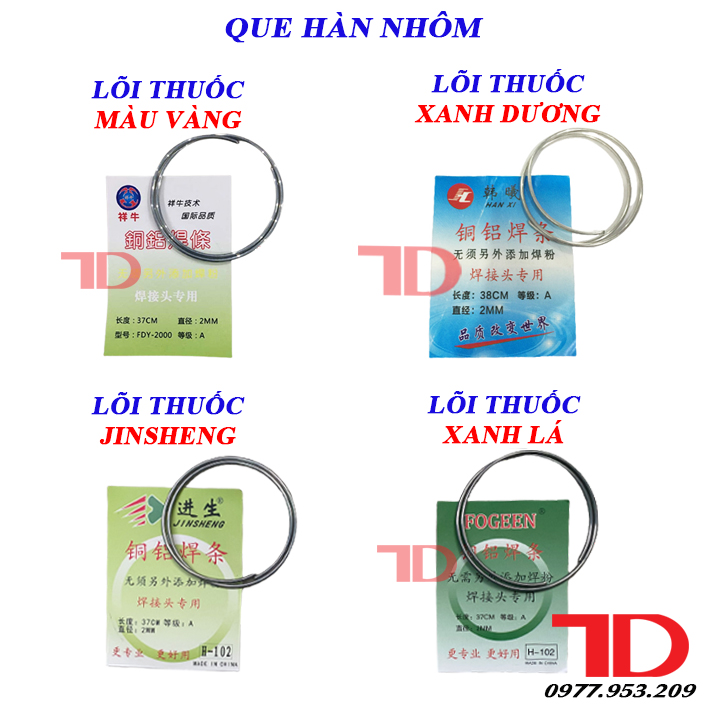 Que hàn nhôm lõi thuốc siêu nhẹ lửa