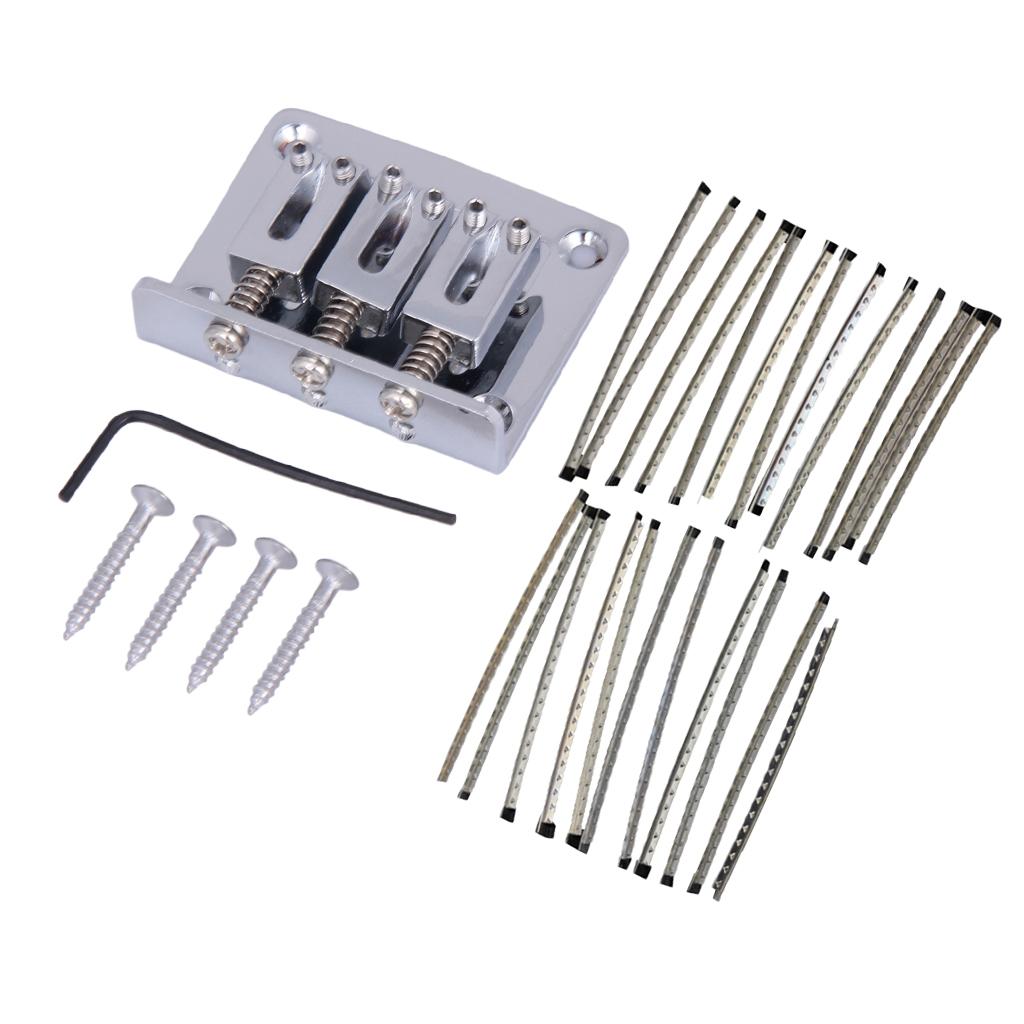 24 Miếng Đàn Guitar Điện Phím Đàn Dây Fretwire Bộ 2.2mm với Cầu Các Bộ Phận Thay Thế