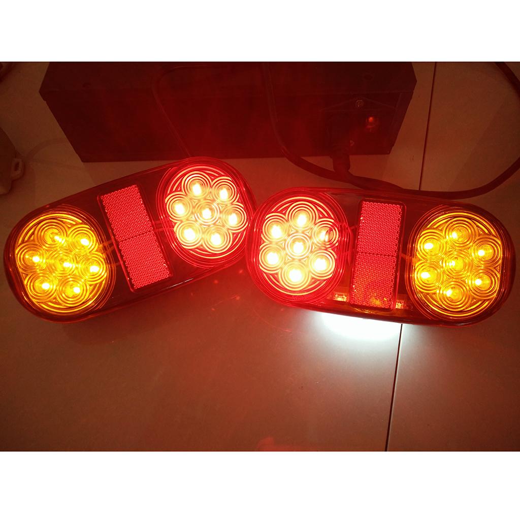 2pcs Universal Truck LED Sealed Stop/Turn/Tail Light Marine Waterproof