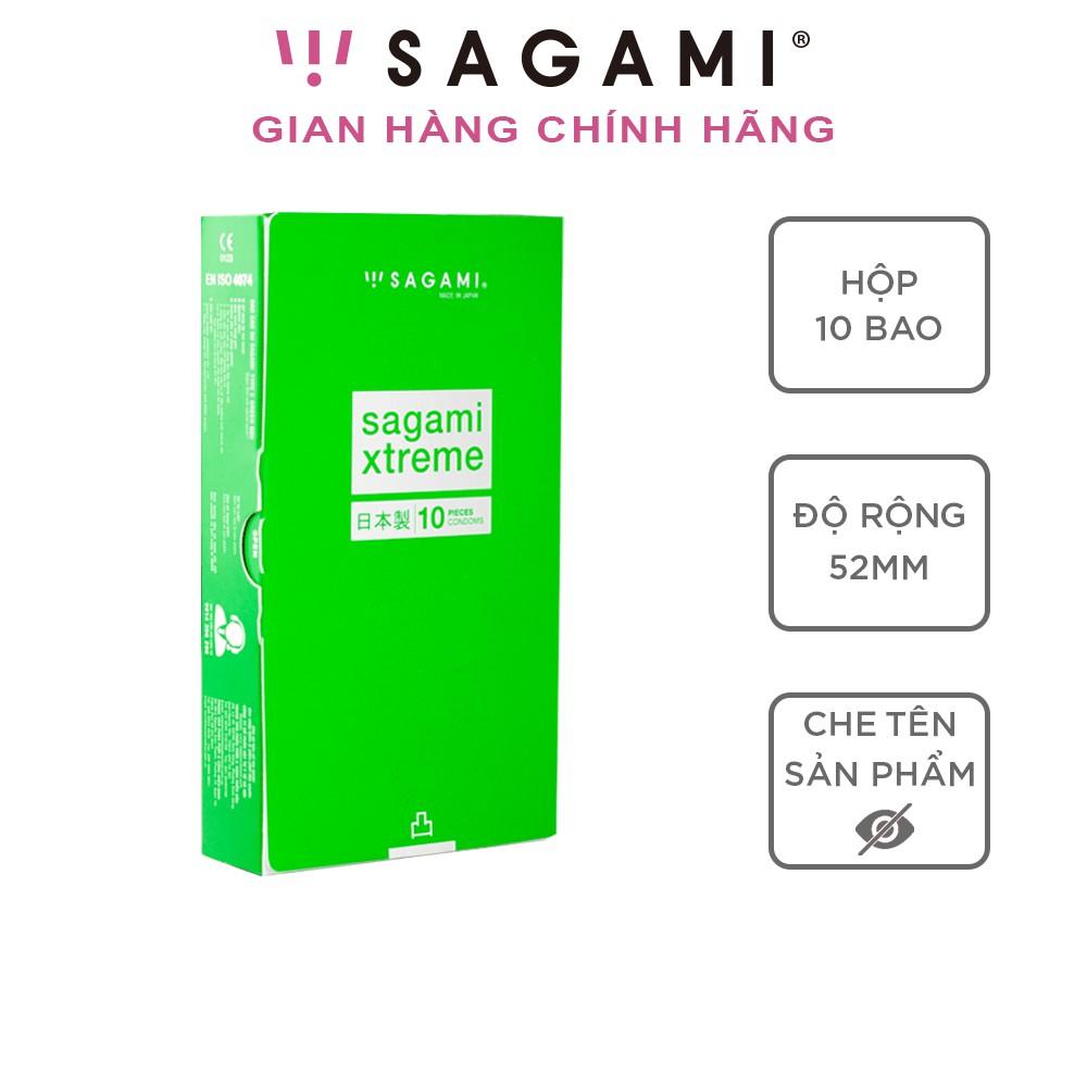 Bao cao su Sagami Green - Có gân gai - Hộp 10 chiếc