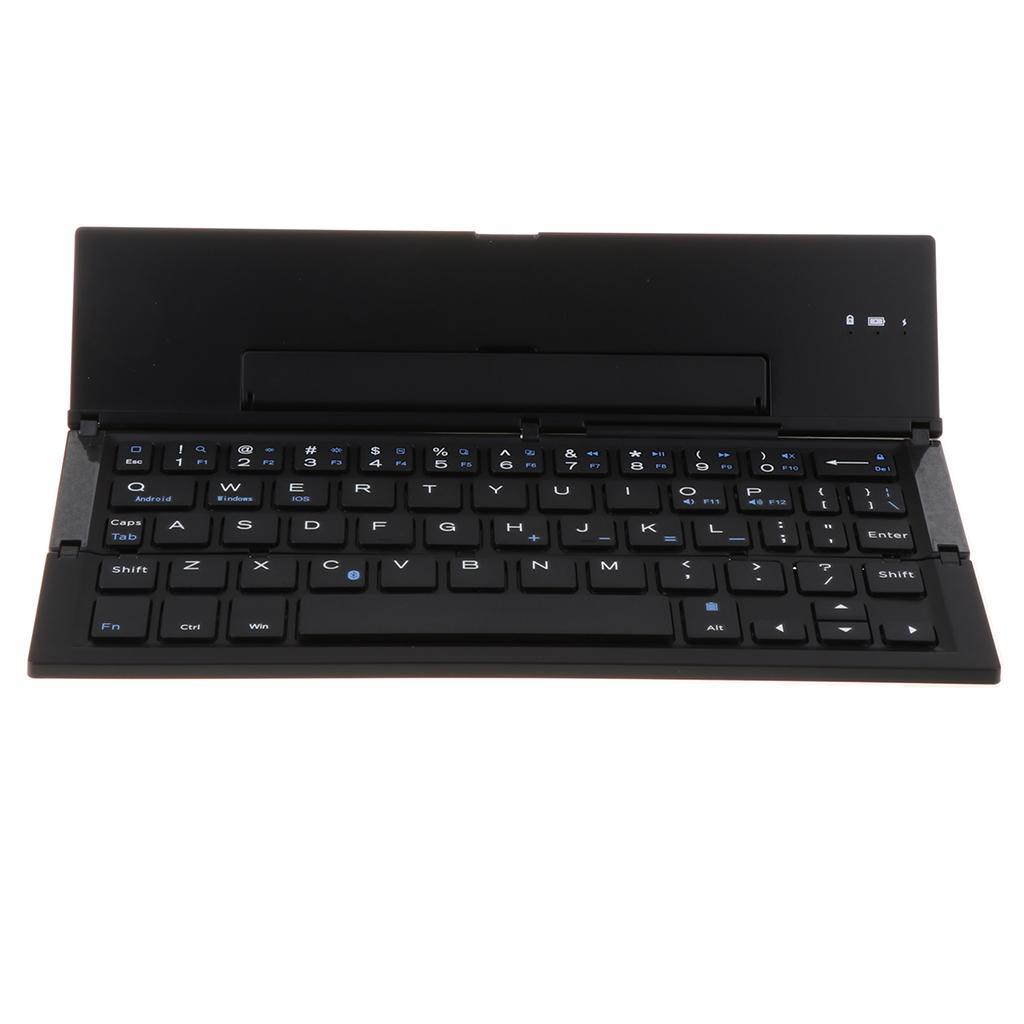 Foldable Tri-fold Bluetooth Keyboard Triple Wireless For PC Folding Black