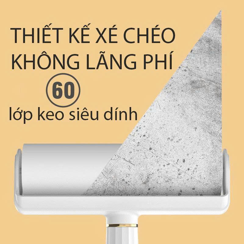 Combo Cây Lăn Bụi Quần Áo Đa Năng Kèm 9 Lõi Giấy Keo - Cây Lăn Hút Tóc, Lông Thú Cưng, Bụi Bẩn 16cm- HÀNG CHÍNH HÃNG MINIIN