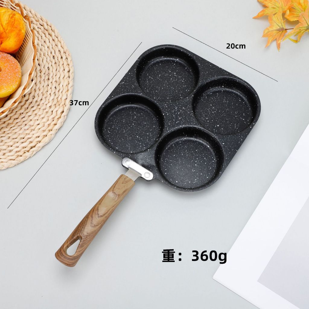 Khuôn Chảo Rán Trứng 4 Lỗ Tròn Loại Dày Hợp Kim Nhôm Đa Năng