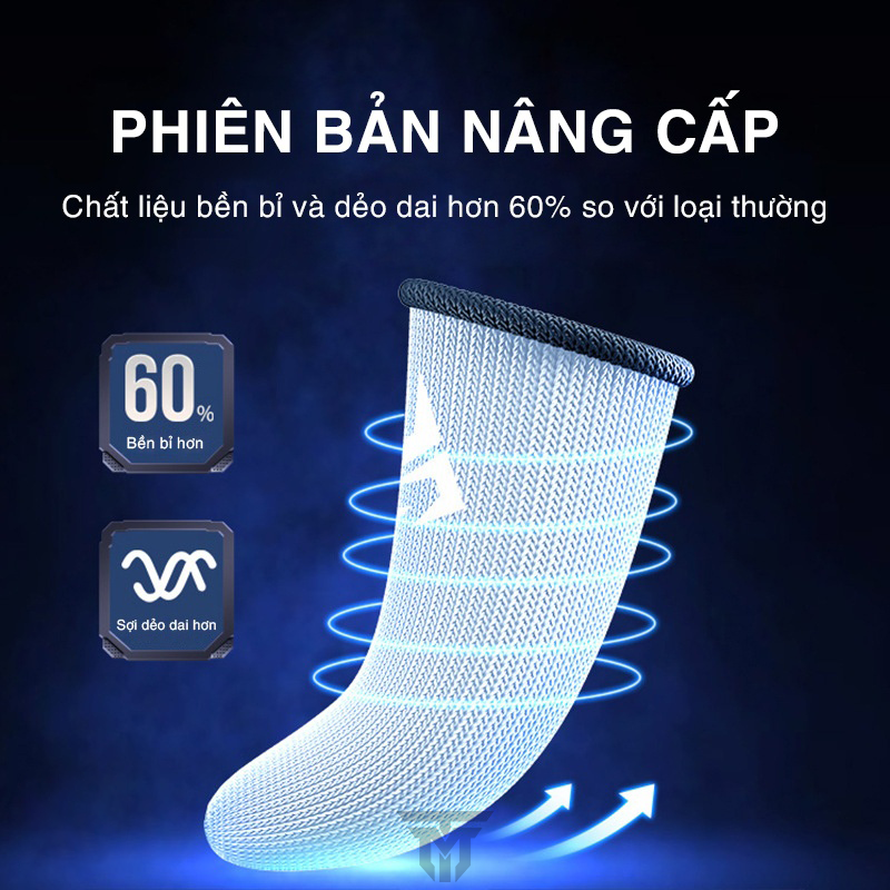 Găng Tay Chơi Game Teement Cho Ff Siêu Nhạy Sợi Thủy Tinh Nano Bạc Siêu Mỏng, Bao Tay Mobile Cảm Ứng Chống Mồ Hôi, Chống Trượt - Bộ 2 Ngón Tặng Box Nắp Trượt - Hàng Chính Hãng