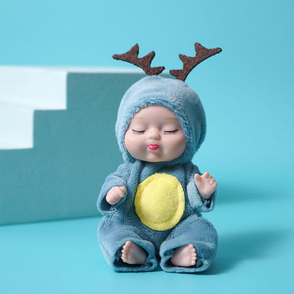 2-10pack Cartoon Sleeping Baby Doll Keychain Accessories Car Toy Gifts Decor Elk