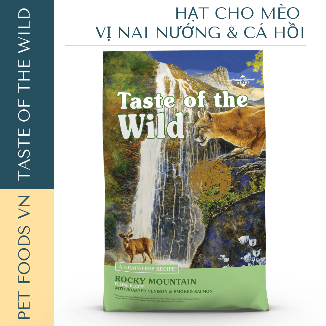 Hạt cho mèo TASTE OF THE WILD Rocky Mountain vị Nai Nướng &amp; Cá Hồi Xông Khói