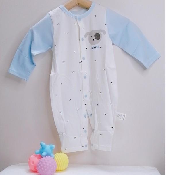 Áo liền quần bodysuit tay dài thương hiệu Aiueo Nhật Bản hình cún cho bé 13965