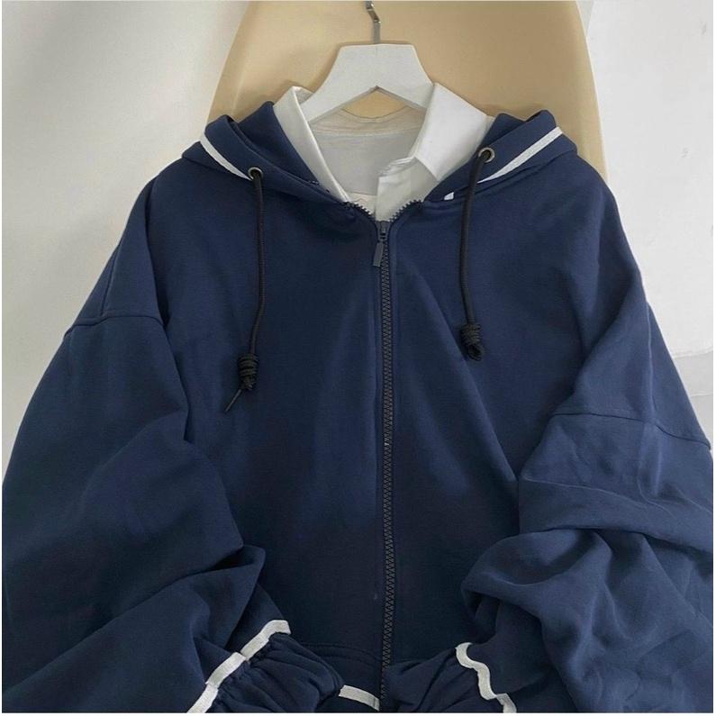 Áo Khoác Nỉ Ngoại Viền Line May Áo Hoodie Viền Thêu Unisex Chất Nỉ Đẹp