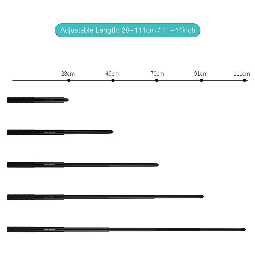 Photography Extension Rod Invisible Selfie Stick for Bullet Time with 1/4 Inch Screw 5-Section 28cm-111cm Adjustable