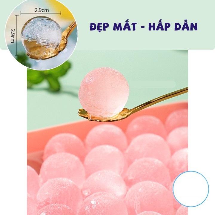 Khay làm đá tròn tủ lạnh 33 viên có nắp đậy