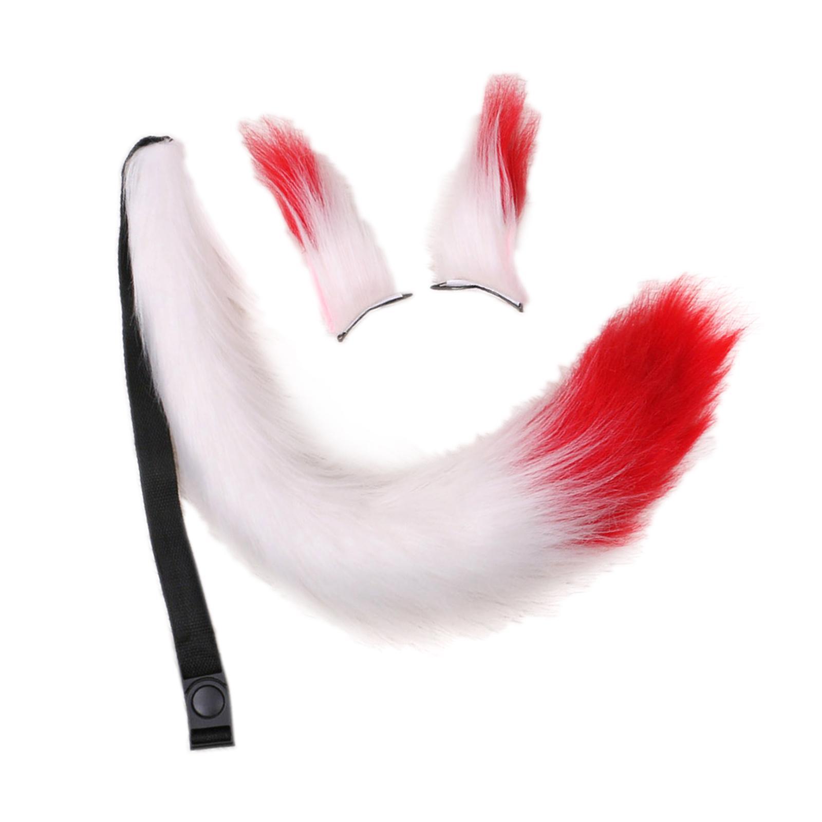Faux Ears and Tail Set Fancy Dress Costume for Birthday Carnival Party