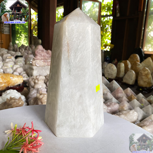 Trụ lục giác thạch anh trắng giúp trấn trạch trừ tà-5.2Kg -T578