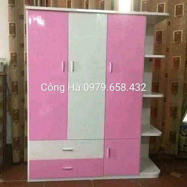 Tủ nhựa đài loan 3 cánh kèm kệ trang trí