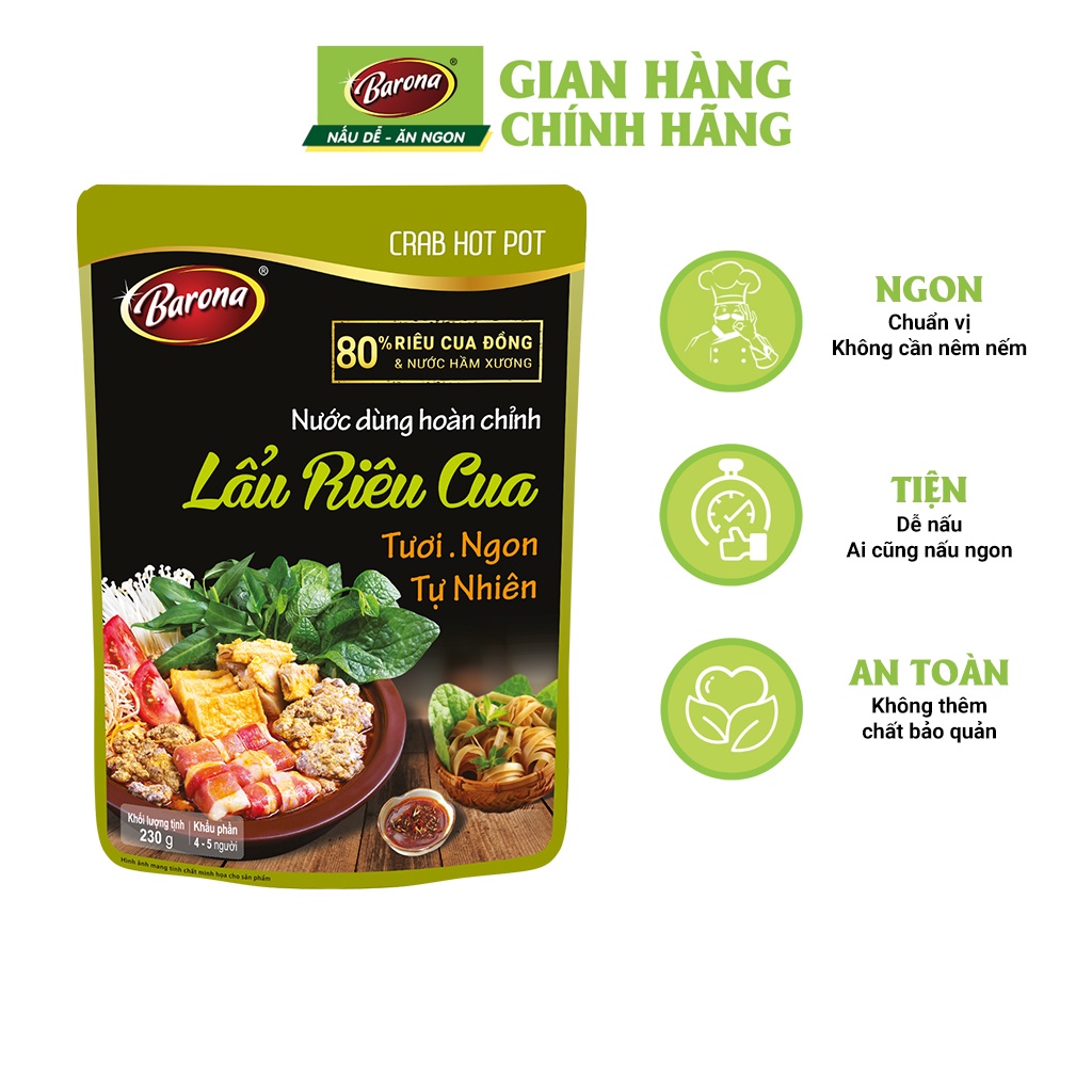 Hộp Xuân Nước Dùng Lẩu Barona, Combo 7 gói