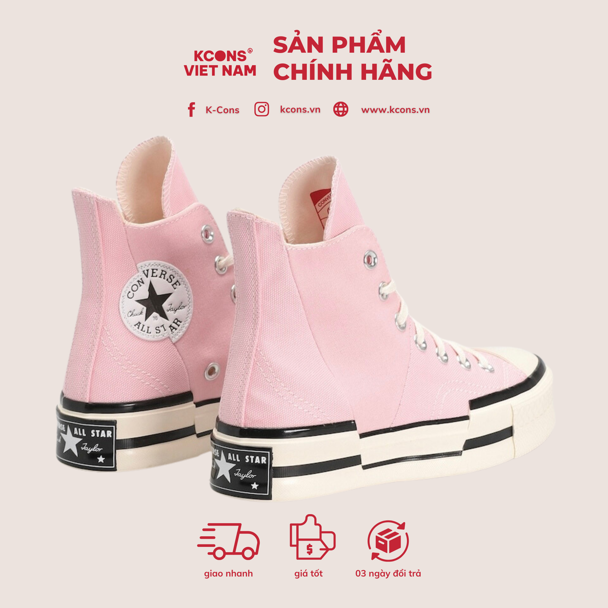 Giày Converse 1970s Plus Sunrise Pink Cao Cổ A04366C