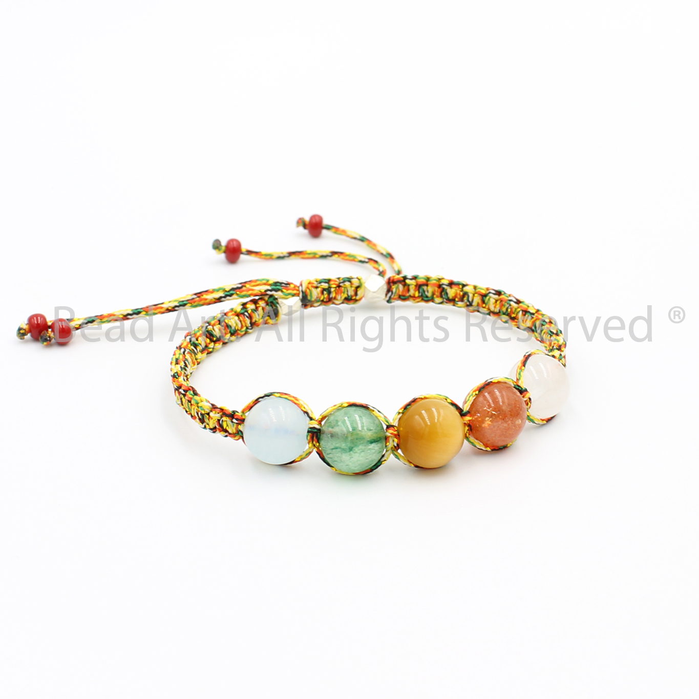 Vòng Tay Thắt Dây Ngũ Sắc Ngũ Hành, 5 Loại Đá Thiên Nhiên, Vòng Tay Phong Thuỷ, Mọi Cung Mệnh - Bead Art