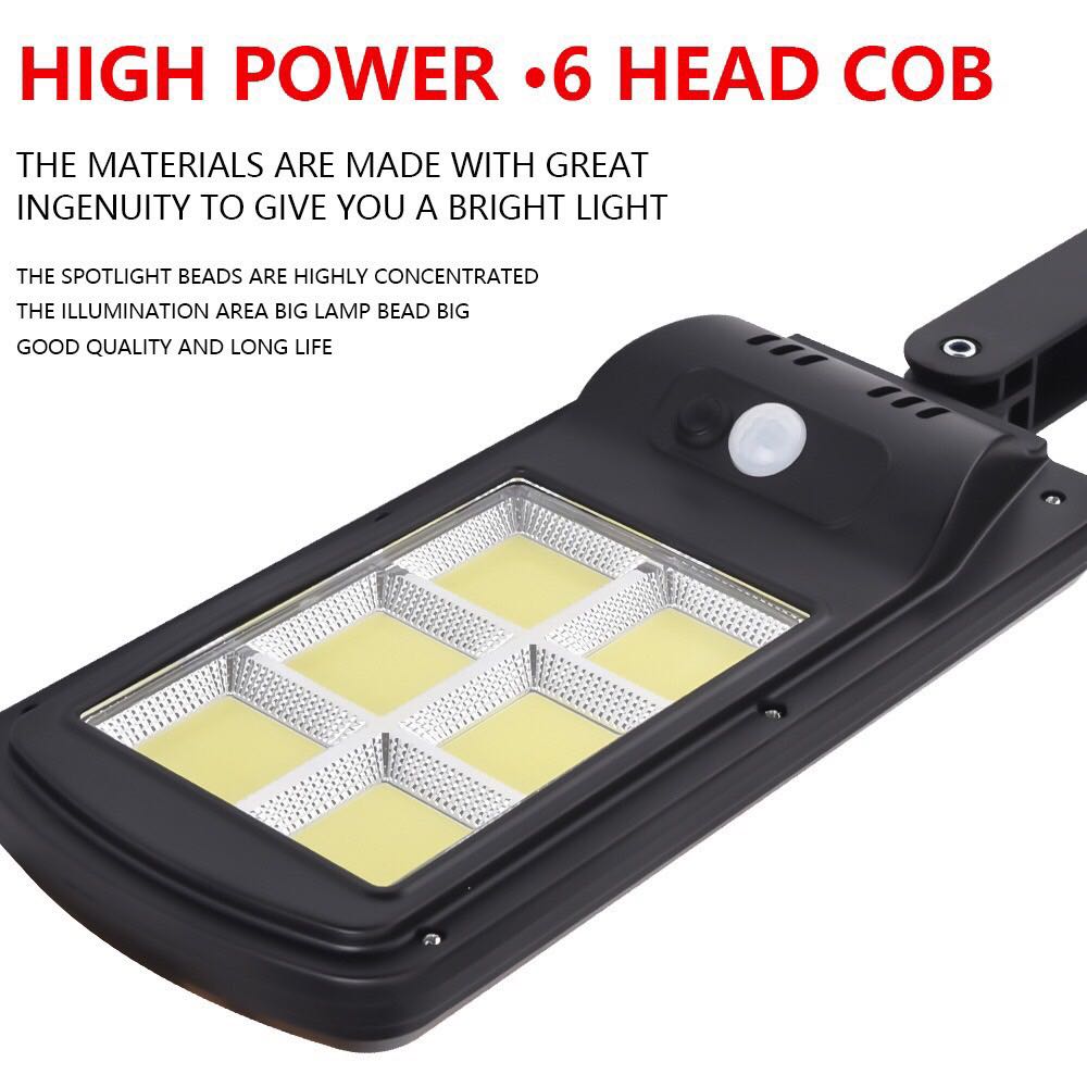 Đèn LED COB năng lượng mặt trời liền thể 60w (cảm biến chuyển động, cảm biến ánh sáng)