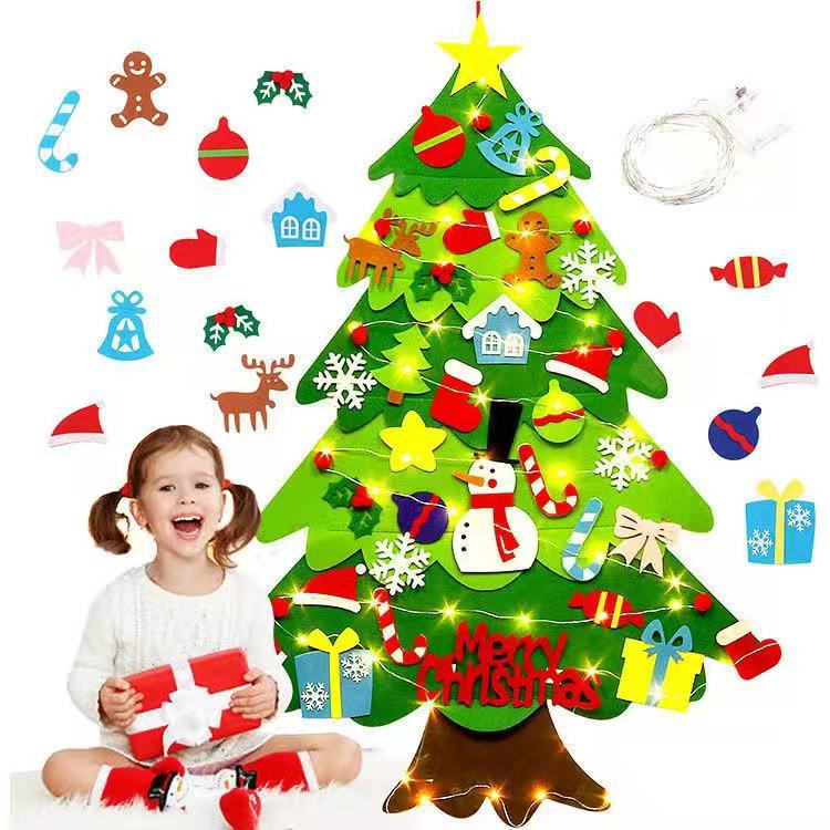 Cây Thông Noel Dán Tường Bằng Vải Dạ, Cây Thông Noel Treo Tường Trang Trí Giáng Sinh