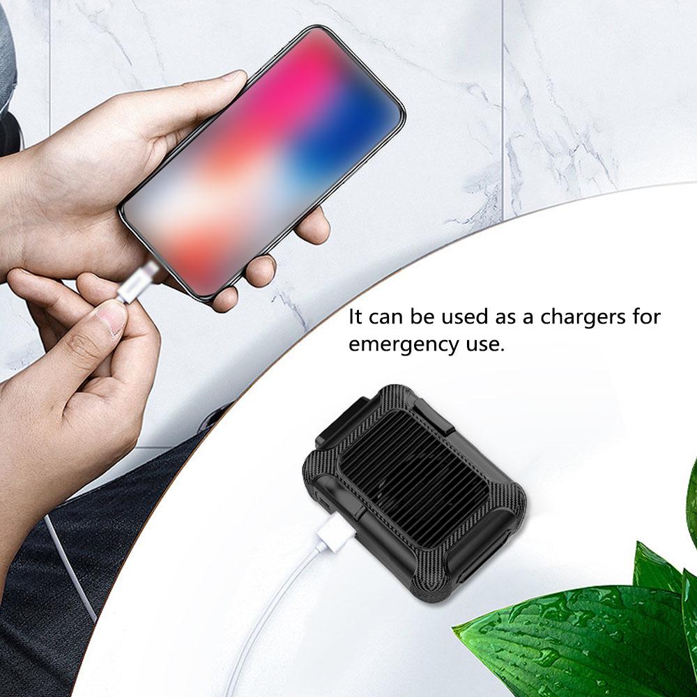 Quạt USB treo thắt lưng 112 * 79 * 53 mm Pin 6000mah