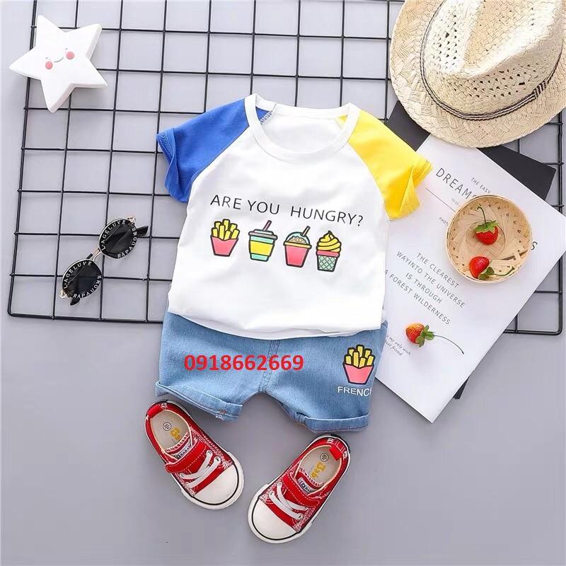 Quần áo bé trai bộ hè cotton 4c size 5-20kg