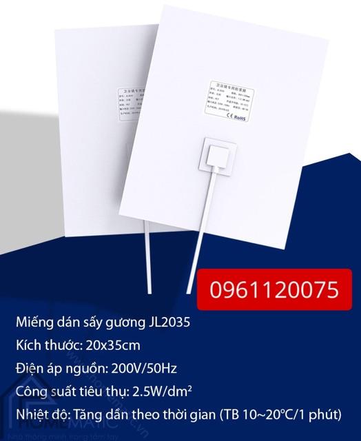 Tấm sưởi gương - phá sương trên gương phòng tắm 220v