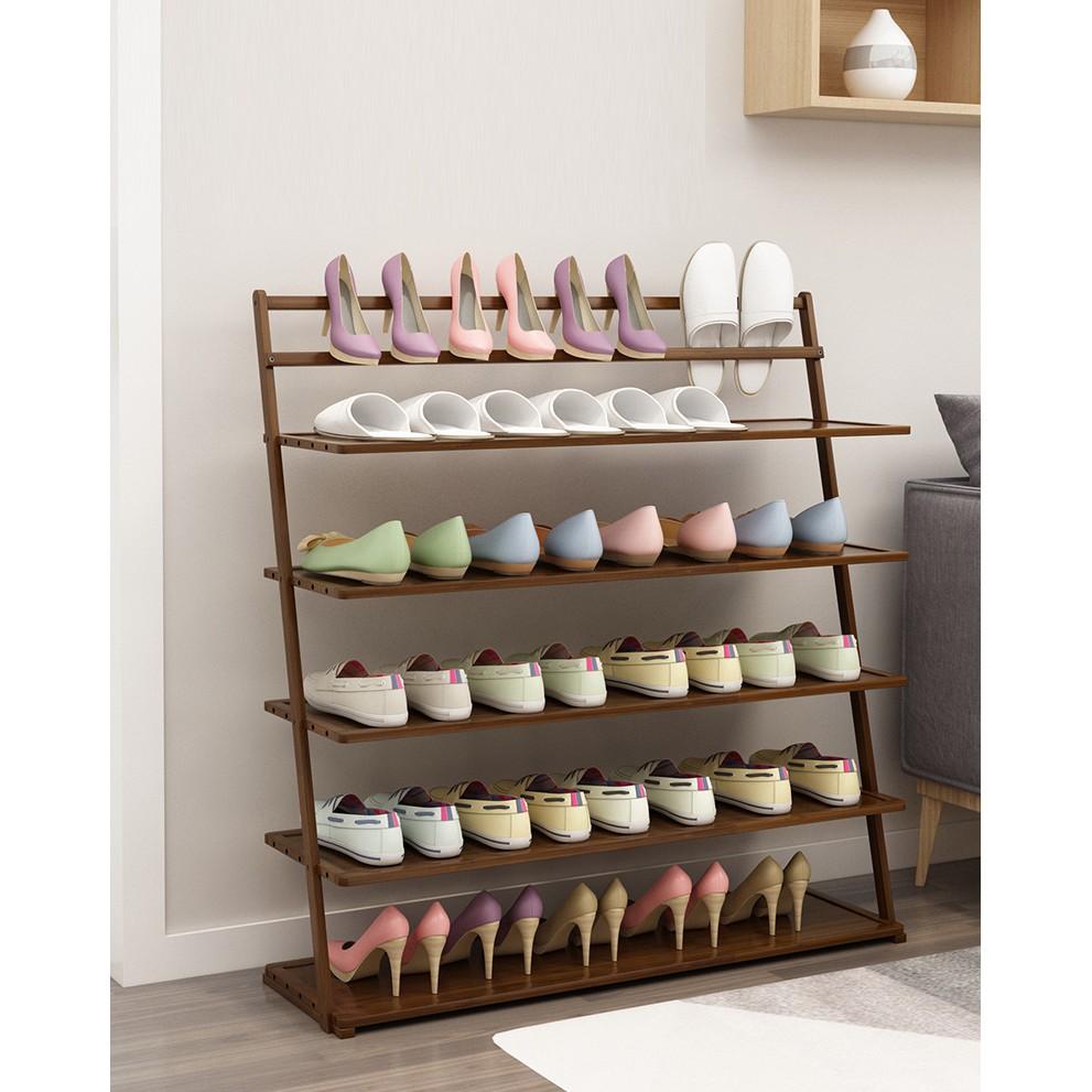 Kệ giày, kệ để cây đa năng màu óc chó 5 tầng 90x24x96