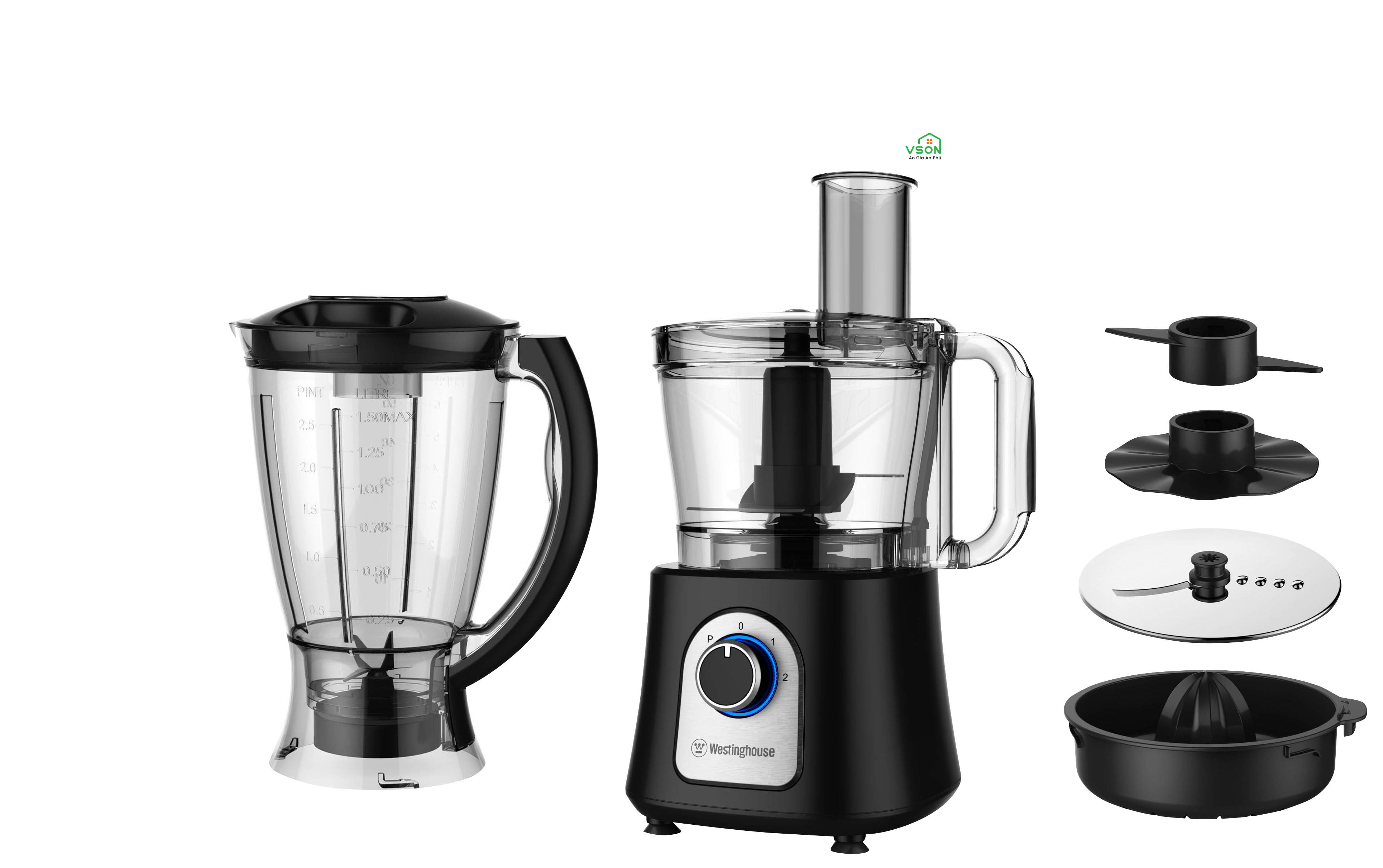 Máy xay đa năng WestingHouse WKFP7730 2 cối 2.8L và 1.5L Công suất 800W xay thịt, sinh tố, các loại thực phẩm - Hàng chính hãng Mỹ