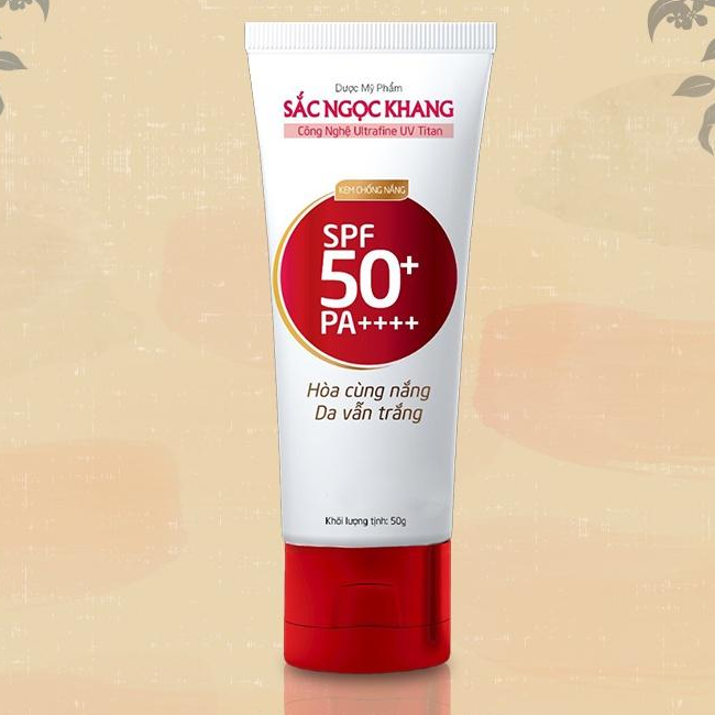 Kem chống nắng Sắc Ngọc Khang SPF50+/PA++++ 50g giúp chống nắng tối ưu và dưỡng da trắng sáng