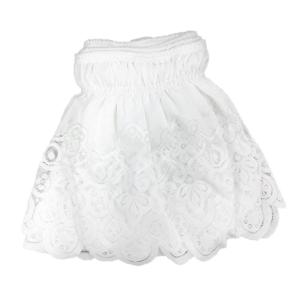 Vintage Crochet Lace Ruffle Elastic Band Bed Skirt
