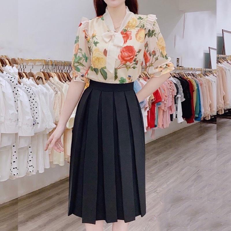 CHÂN VÁY XẾP LY DÀI có video quay