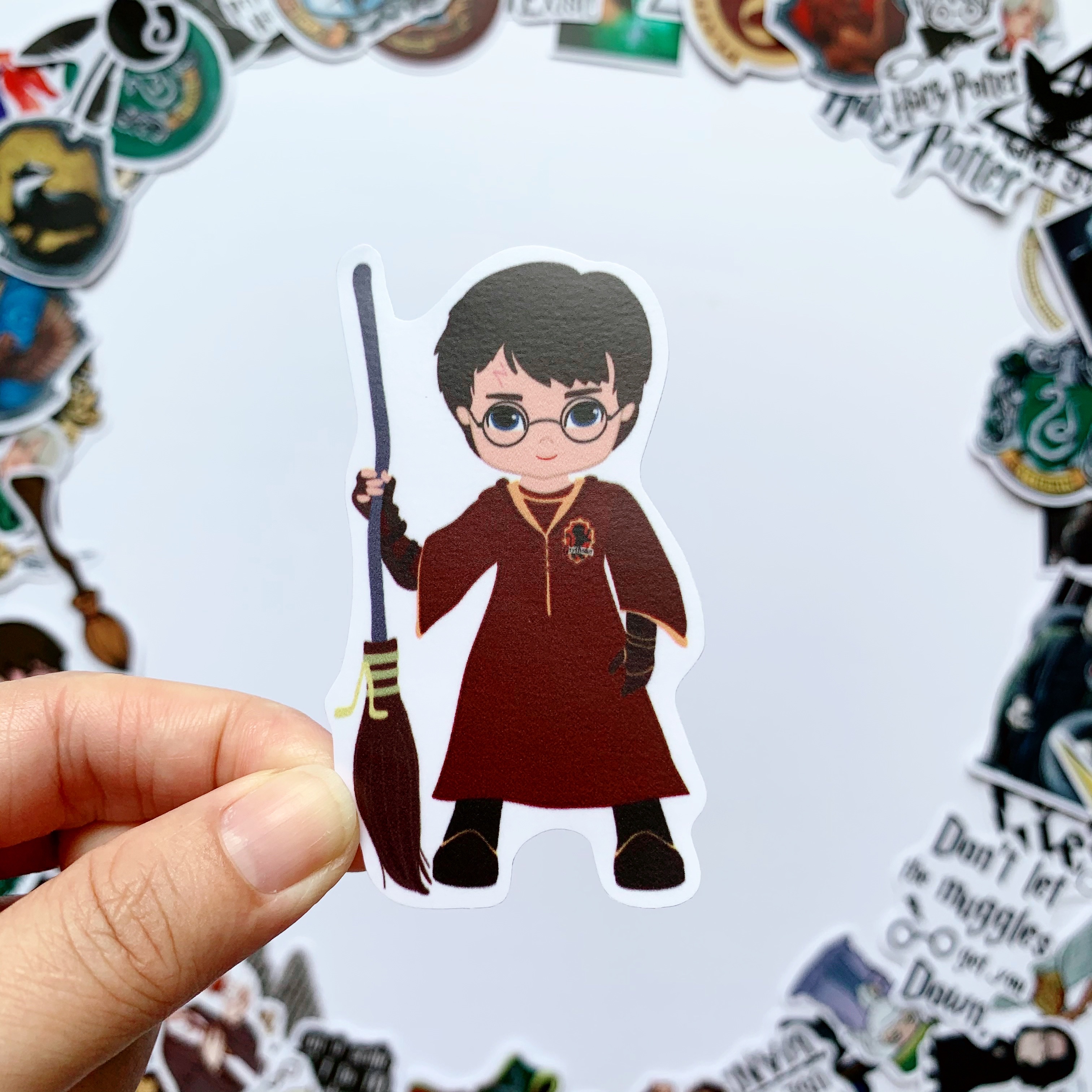 Sticker Harry Potter - Chất Liệu PVC Chất Lượng Cao Chống Nước - Kích Thước 4-8cm