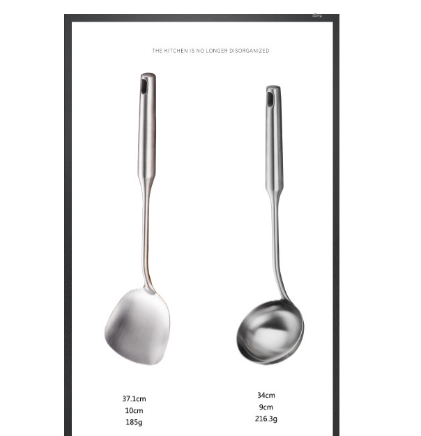 Set 2 vá canh, xẻng xào inox 304