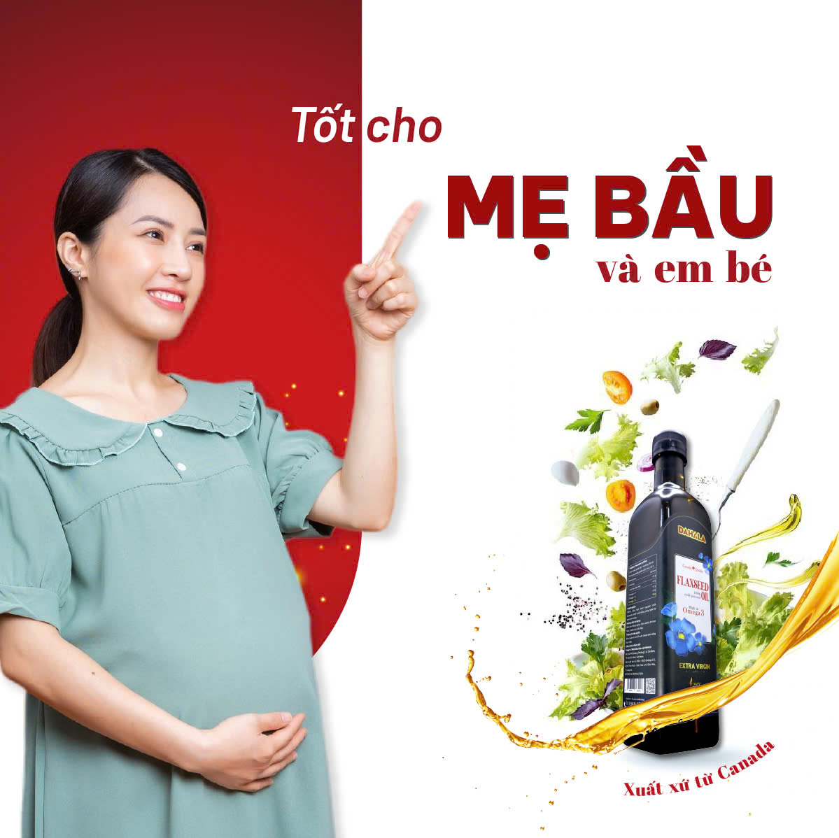Dầu hạt lanh ép lạnh bền nhiệt DAHALA 250 ml