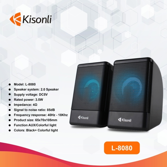 Loa 2.0 kisonli L-8080 LED - Hàng chính hãng
